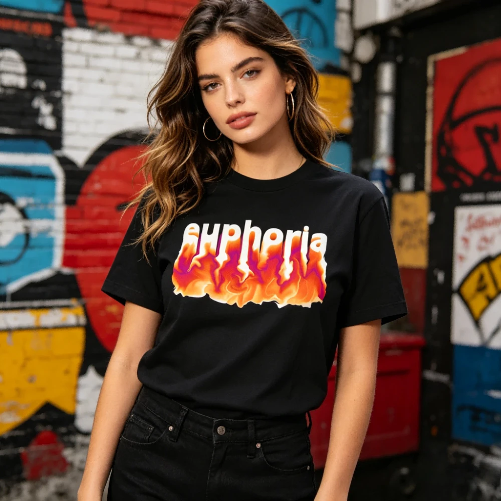 T-Shirt Euphoria unisexe, mode d'été à manches courtes, cadeau pour les fans d'Euphoria, hauts pour hommes et femmes, col rond, Streetwear en coton