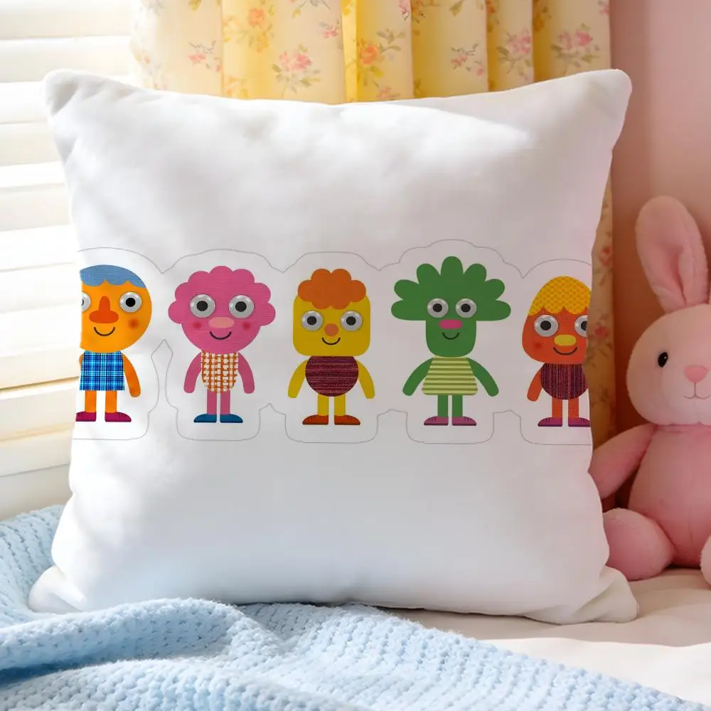 Cartoon Kwaii N-Noodle & P-Pals Pillow Case Soft Washable Short Plush Modern Decorative Cushion for Sofa Bed Office Car Living R