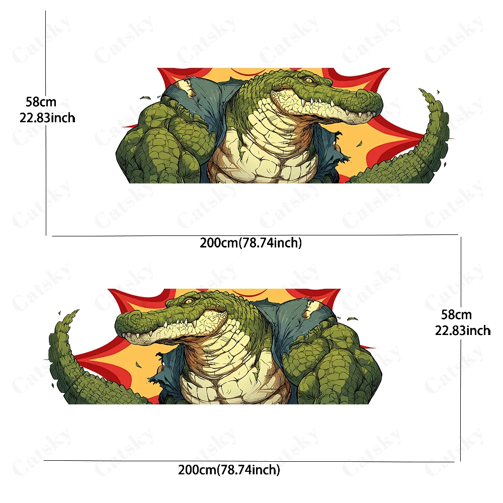 الكرتون التمساح نمط سيارة الفينيل يلتف ملصق مائي ذاتي اللصق PVC مناسبة للشاحنات SUV الديكور اكسسوارات السيارات