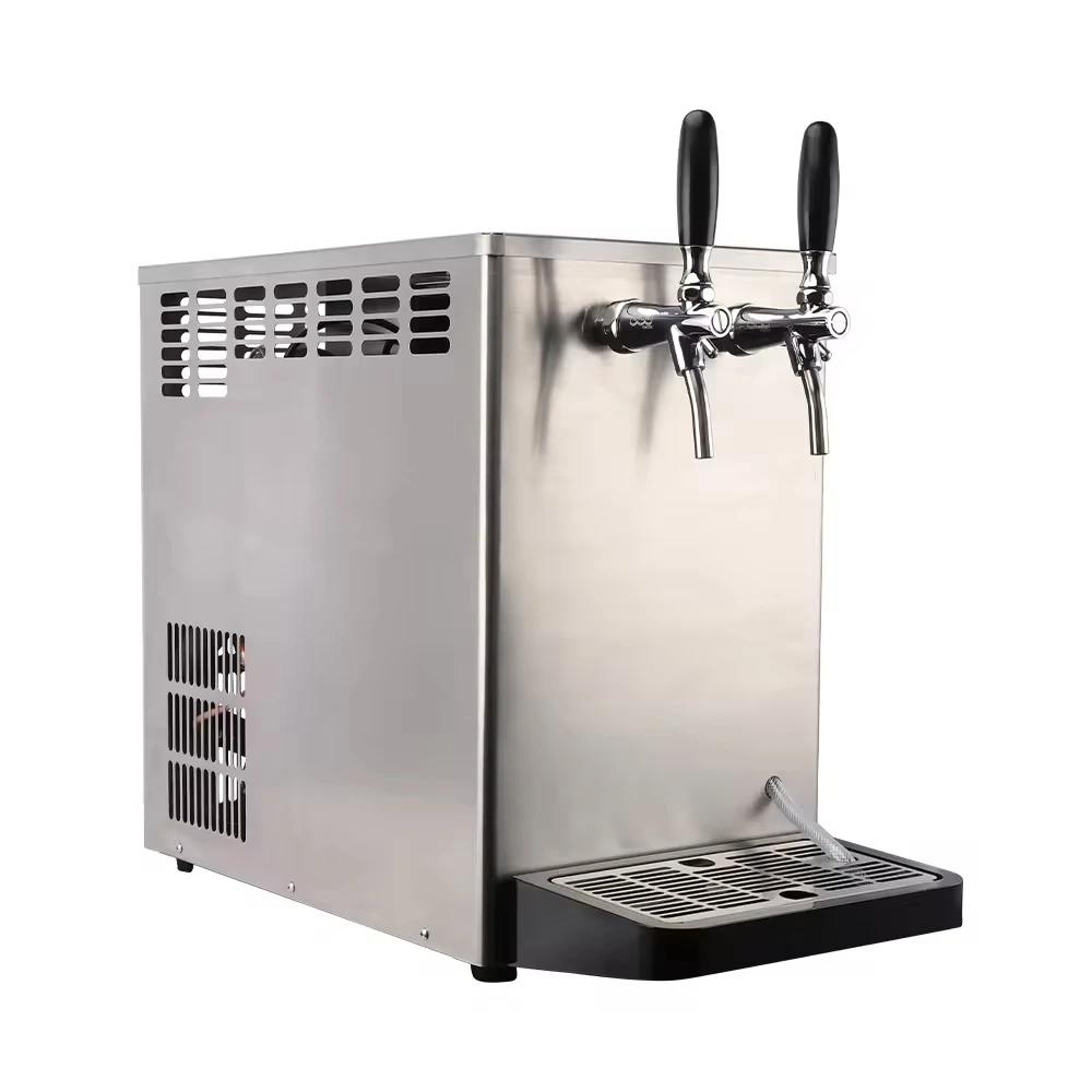 

Countertop Draft Beer Cooler - Dual/Single Tap Stainless Steel Dispenser, Temperature Control, Fast Cooling, Easy Clean