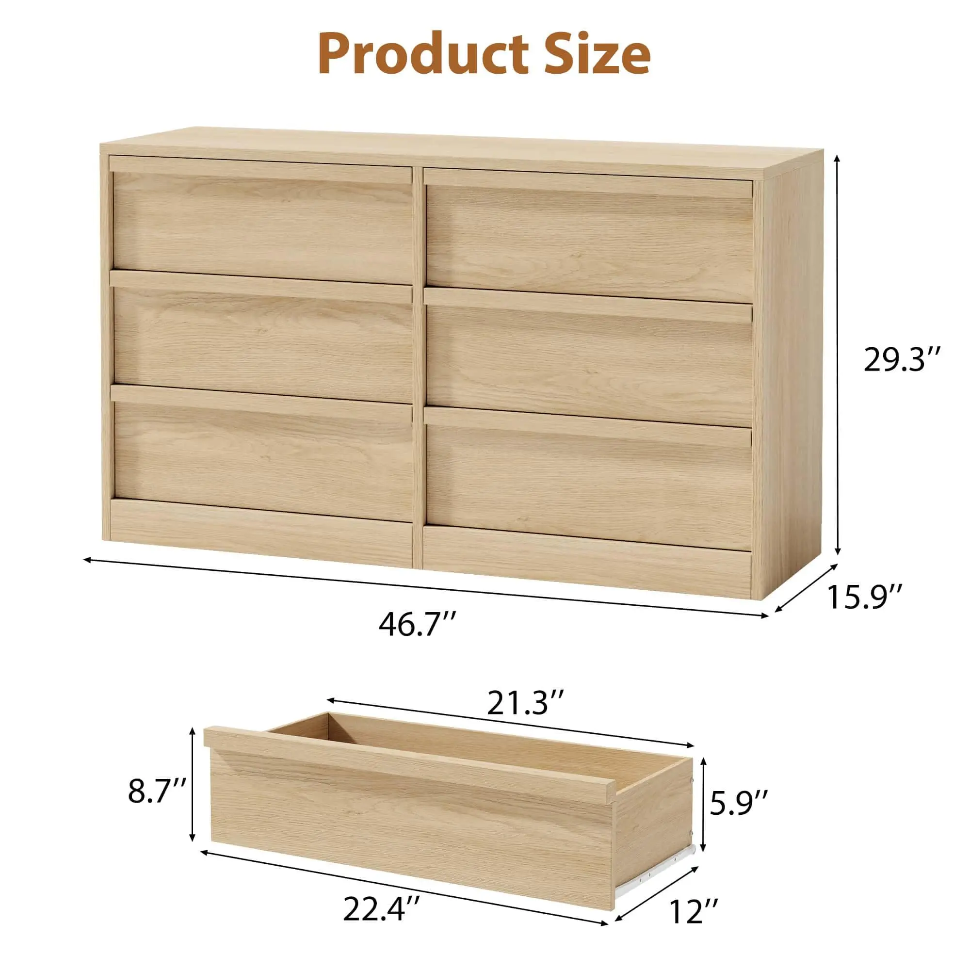 6 Dresser for Bedroom, 46.7