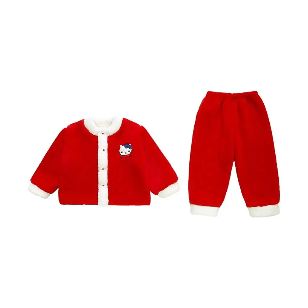 الفتيات سترة غير رسمية منامة مجموعة الخريف والشتاء 2025 نمط جديد للأطفال الكرتون الطفل الفانيلا ملابس المنزل الدافئة دعوى Kawaii #5