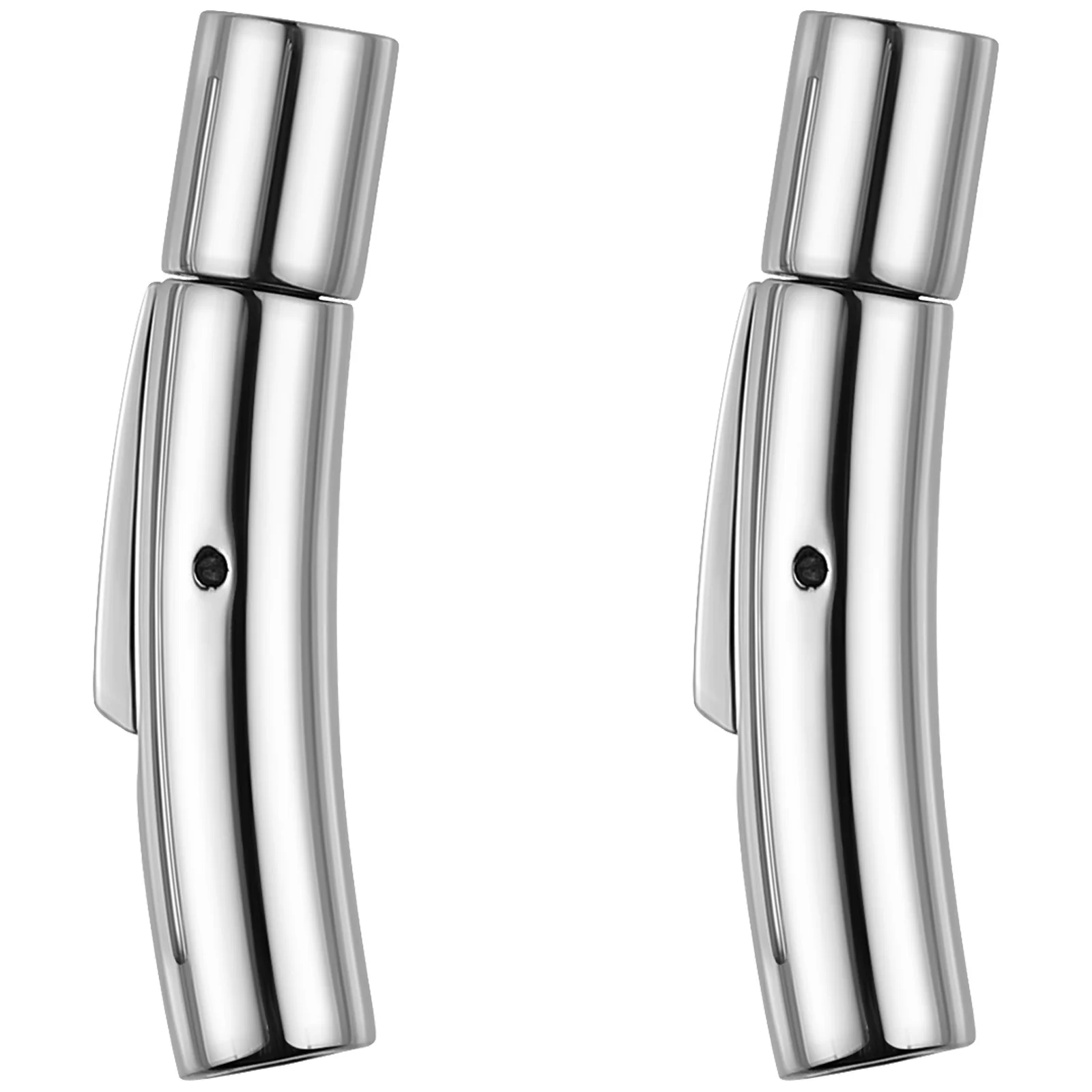 

2Pcs Stainless Steel Clasps Cord Ends Fit 4Mm Diameter Round Cord Easy Jewelry Making Accessories Bracelet Necklace Closures