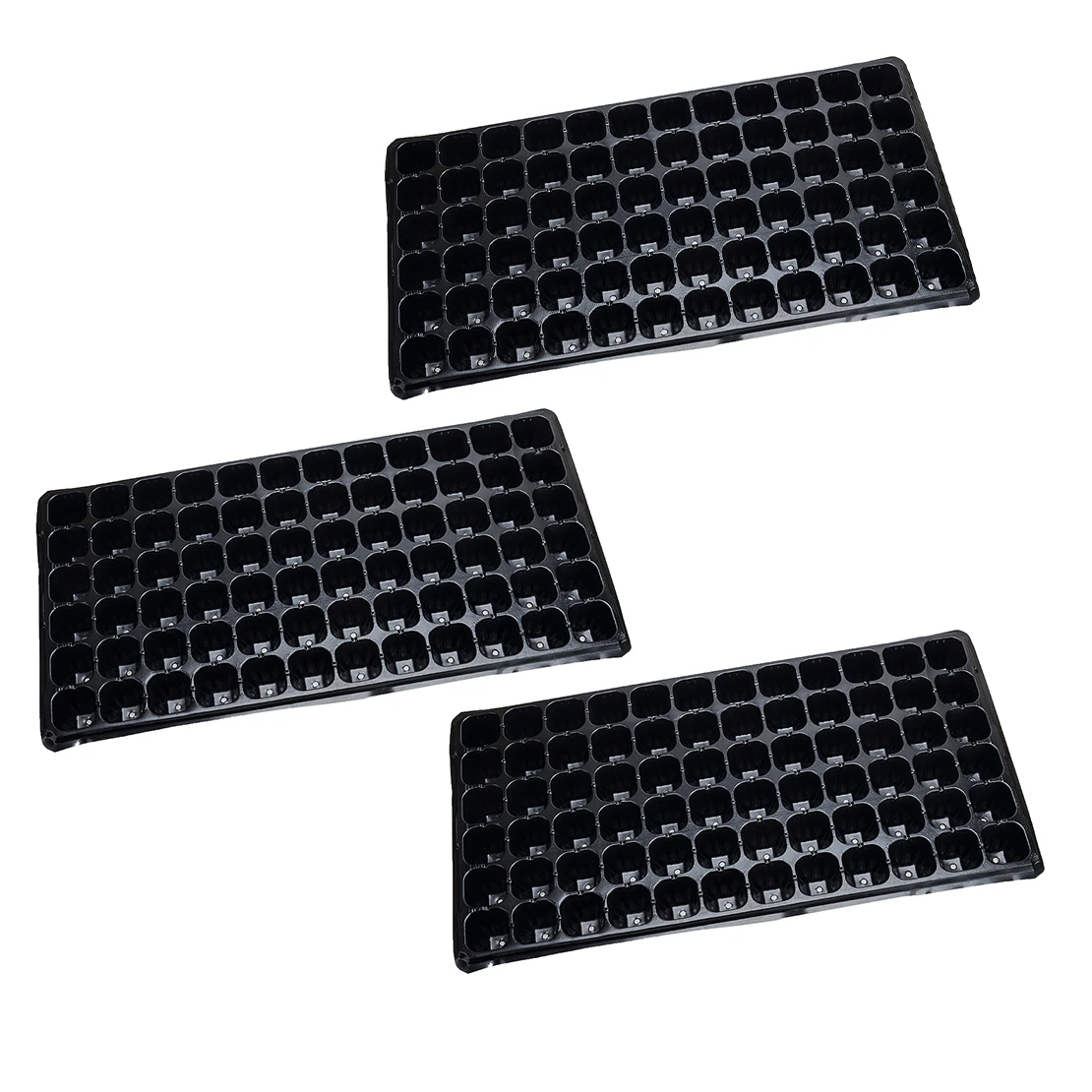 6Pcs 72 Cells Seed Starter Tray Seedling Germination Nursery Starting Grow Pot Black Plastic for Garden Plant Flower Herbs