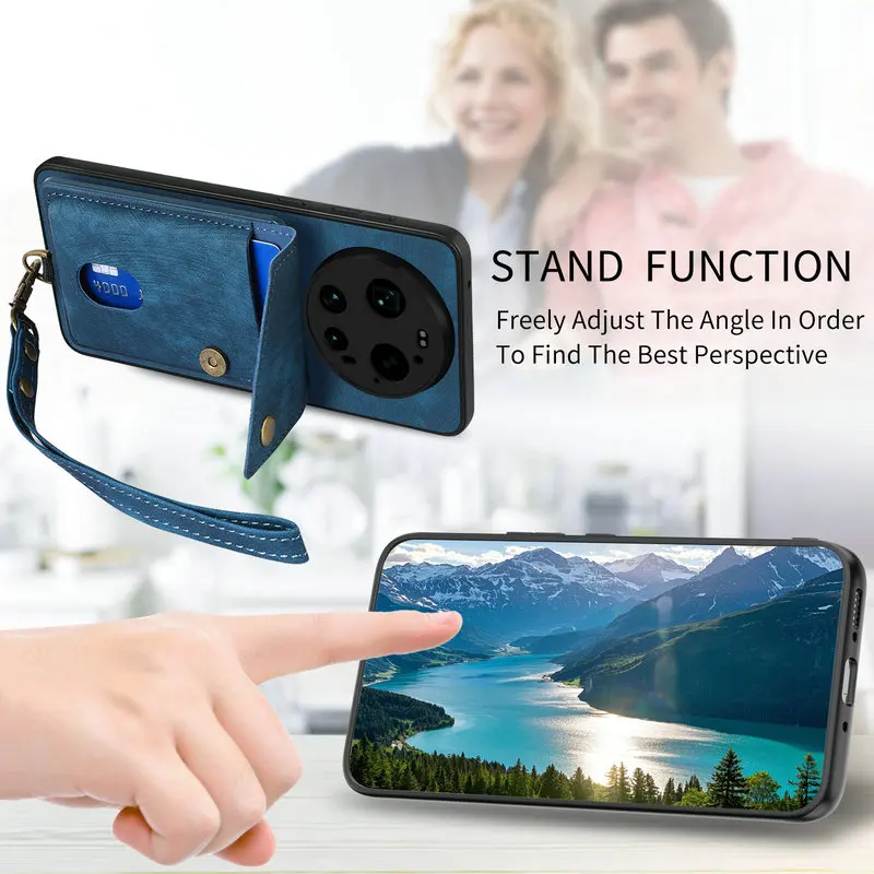 Etui z paskiem na szyję, skórzanym portfelikiem i przegródkami na karty do Xiaomi 17 Ultra 5G, etui z magnetycznym zamknięciem do Xiaomi 18 Pro Max, obudowa do Mi 17 Ultra. — zdjęcie produktu 5