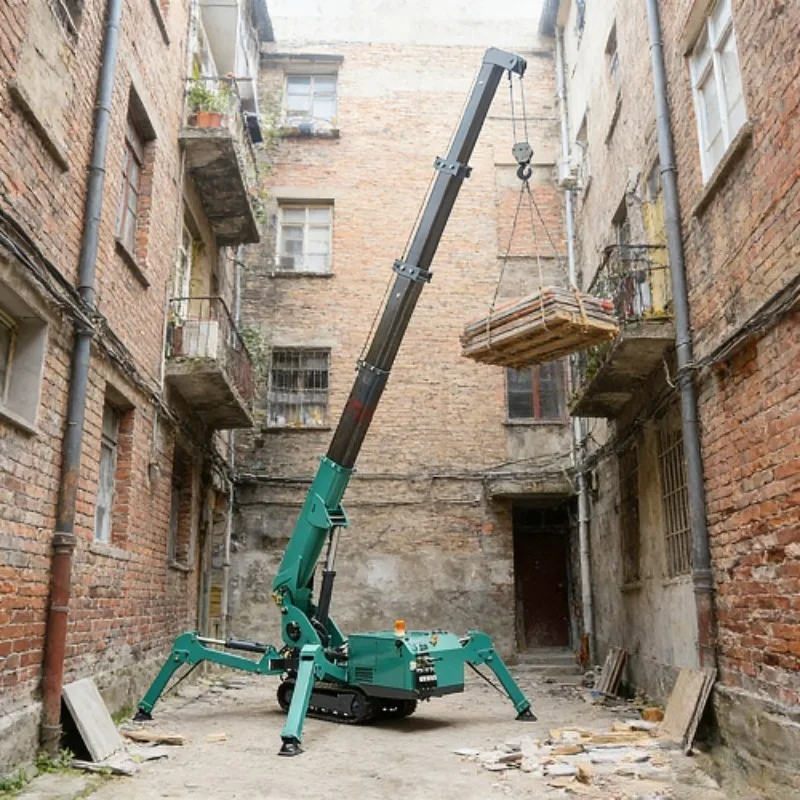 3 Ton Wireless Remote Control Telescopic Boom Lobile Crawler Spider Crane Hydraulic Boom Lift