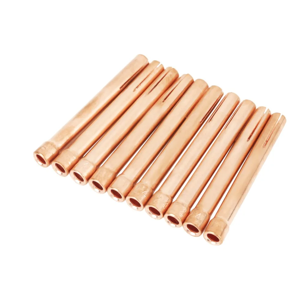 10pcs 10Pcs Welding Torch Collets 3/32 Inch Copper Welding Consumables 3.2mm Orifice 1/8 Inch TIG Welding Collet For WP-26