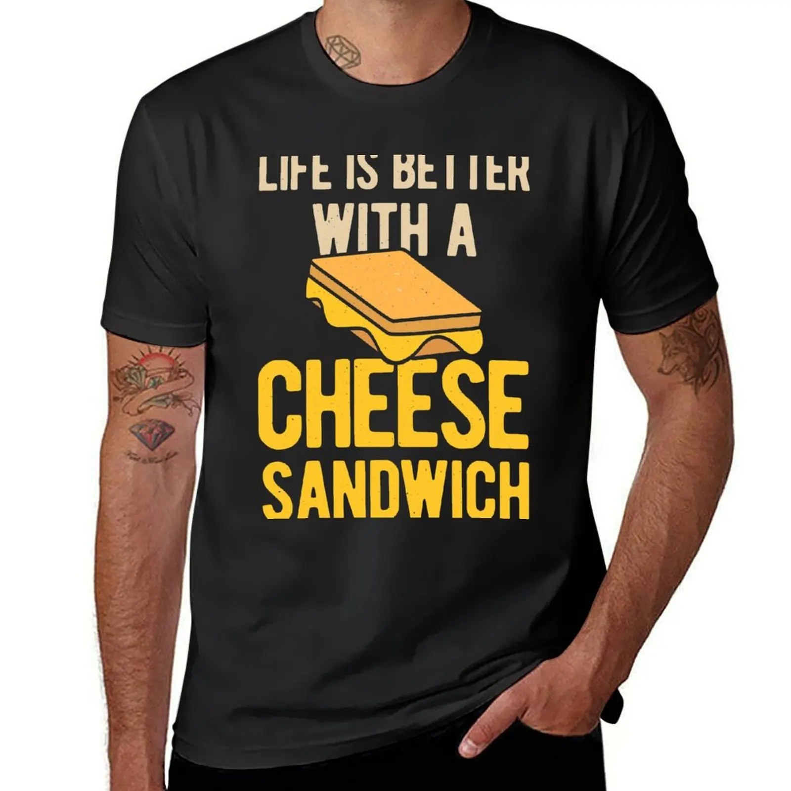 Funny Cheese Sandwich T-Shirt customizeds animal prinfor boys men t shirt