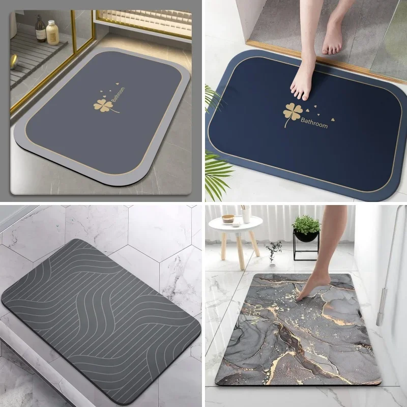 Nordic Geometric Super Absorbent Bath Mats Diatomite Shower Room Bathroom Toilet Entrance Doormat Home Decor Quick Dry Foot Rug