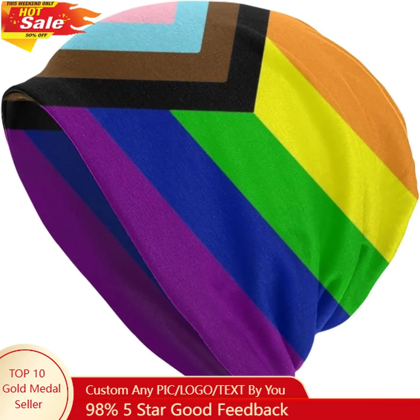 

Pride Beanie Chemo Hat Cancer Headwear Knitted Hats Baggy Slouchy Scarf Cap for Adults Women Men