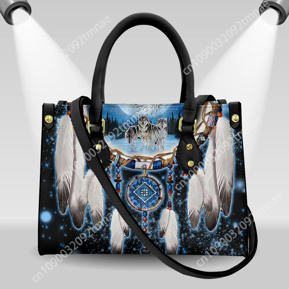 Casual Crossbody Bags for Women Custom Luxury Designer Tote Handbag Dreamcatcher Pattern Top-Handle Shoulder Bag Sac A Main