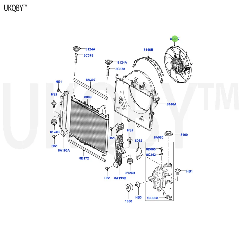 La nd Ro ve r Sport Ra ng e Ro ve r 2010-2013 Sealing gasket fan assembly valve assembly bolt