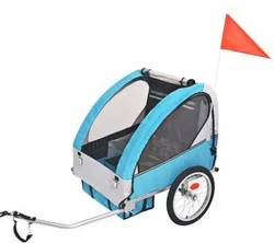2-In-1 Twin Baby Kids Bicycle Bike， Trailer Pet Bicycle Trailer Foldable Pet Stroller Dog Cat Carrier Bicycle Trailer