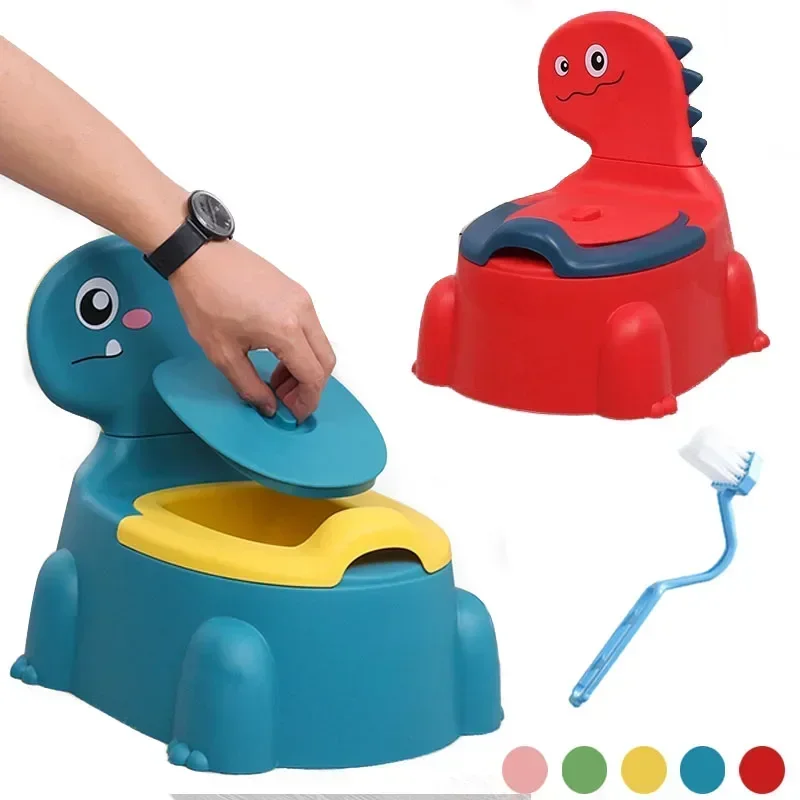 Nuevo Asiento de Inodoro para Bebés con Diseño de Dinosaurio de Dibujos Animados, Asiento de Entrenamiento para Ir al Baño, Grueso y Especial para Niños, Orinal para Bebés, Artículos de Baño para Niños y Niñas