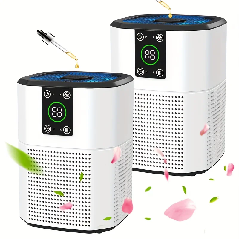 

For Home Air Purifier, Pet Air Purifier for Dust, Odor, And Smoke, Low-Decibel Quiet Sleep Mode Air Purifier for Bedroom, Office