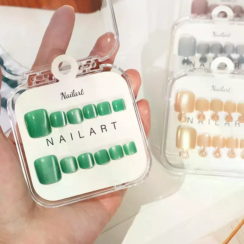 10 Pcs/Box French Fake Nails G - Nail Art Extension Cat Eye recension och pris