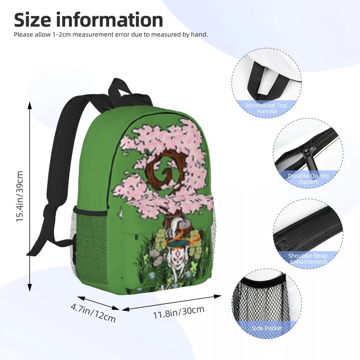 Okami Amaterasu-Sac à Dos observateur Imprimé pour Enfant, Cartable Décontracté pour Jeunes, Cartable de Dessin Animé, 15 Pouces