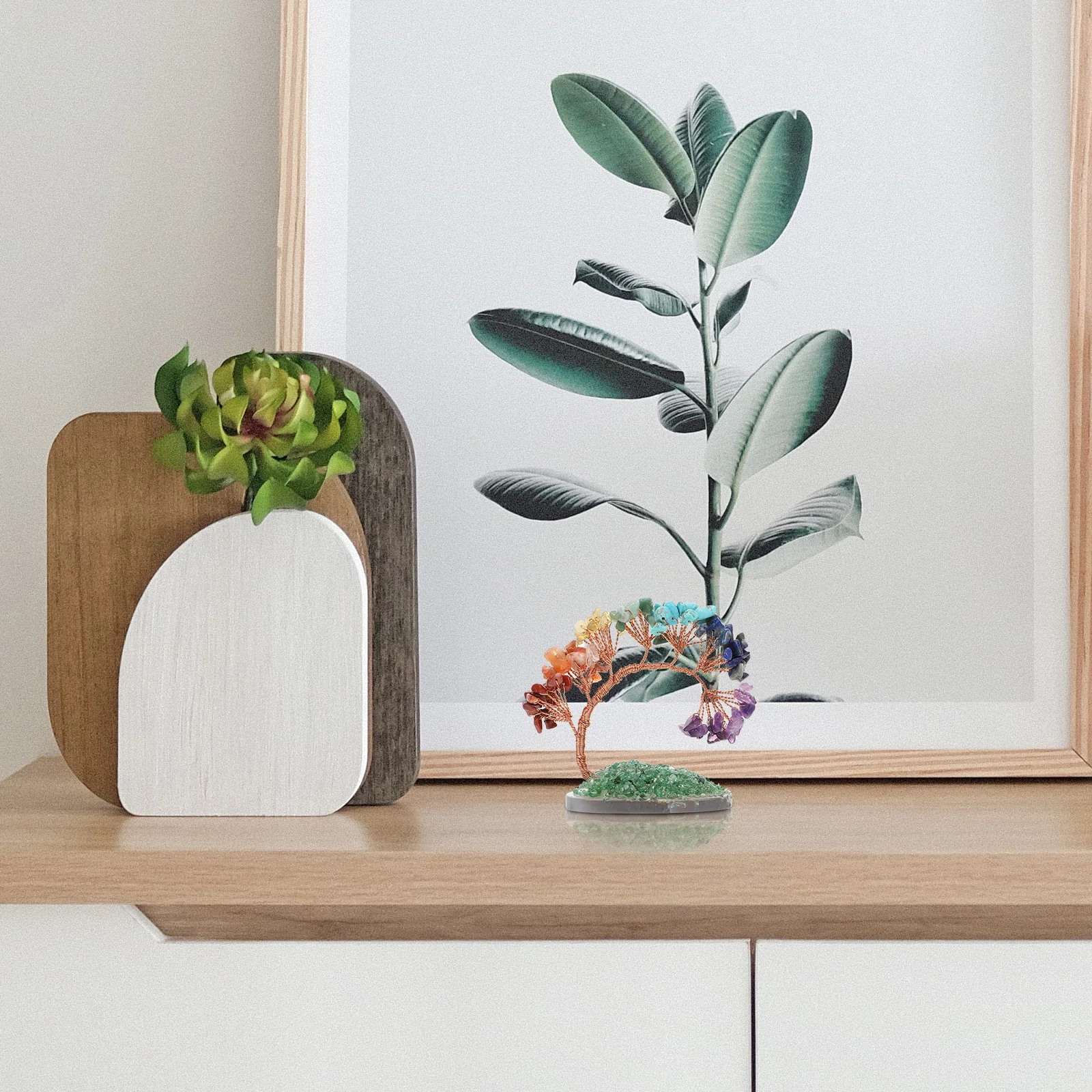 

1Pcs Crystal Gravel Money Tree Elegant Home Desktop Decoration Unique Gift for Wedding Birthday Housewarming Money Tree Decor