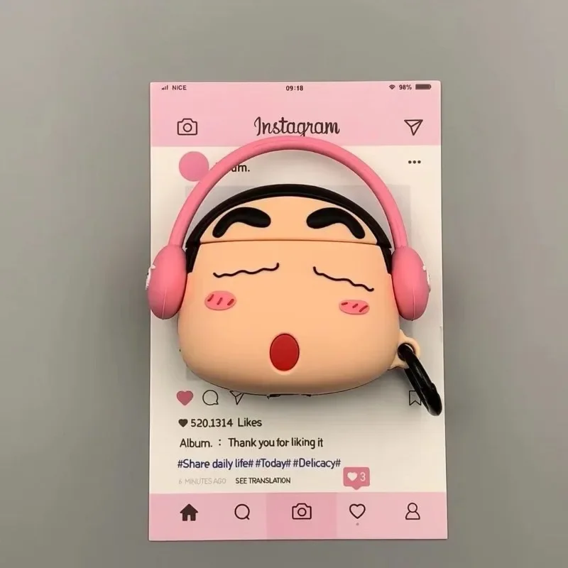 Crayon Shin chan Cute Earphones Apple AirPods Pro 3 Bluetooth Earphone Protective Case 1/2/3 Generation Anti Drop Soft Case