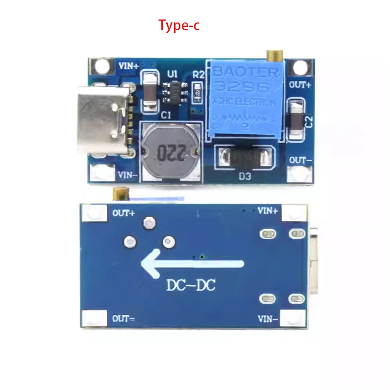 1/2/5 шт. Модуль повышающего преобразователя напряжения (Boost Converter) с выходом Type-C/USB 2A MT3608 DC-DC, максимальное напряжение 26В 1/2/5 шт. Модуль повышающего преобразователя напряжения (Boost Converter) с выходом Type-C/USB 2A MT3608 DC-DC, максимальное напряжение 26В