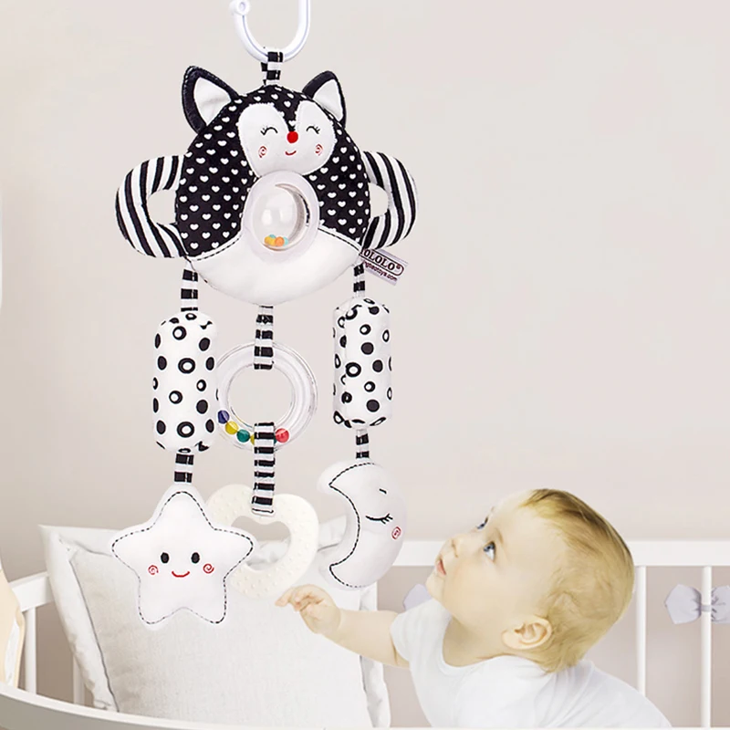 Passeggino per bambini appeso massaggiagengive campana giocattoli per bambini Clip seggiolino auto Baby Cute Animal Doll Bed culla sonagli per Bebe neonato