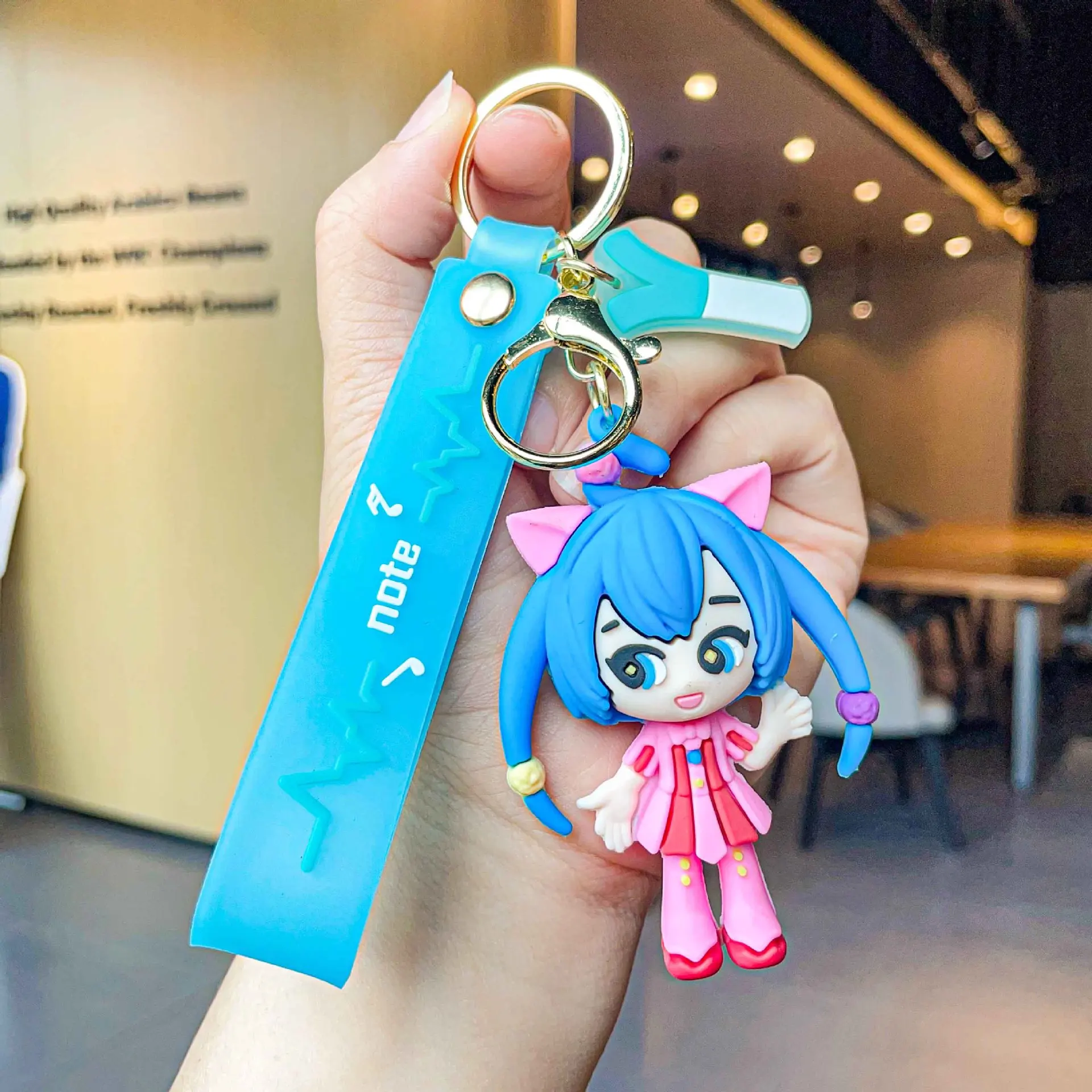 Chaveiro Anime Hatsune Miku, Figura de Desenho Animado Fofa, Acessório para Bolsa, Presente para Fãs de Cosplay