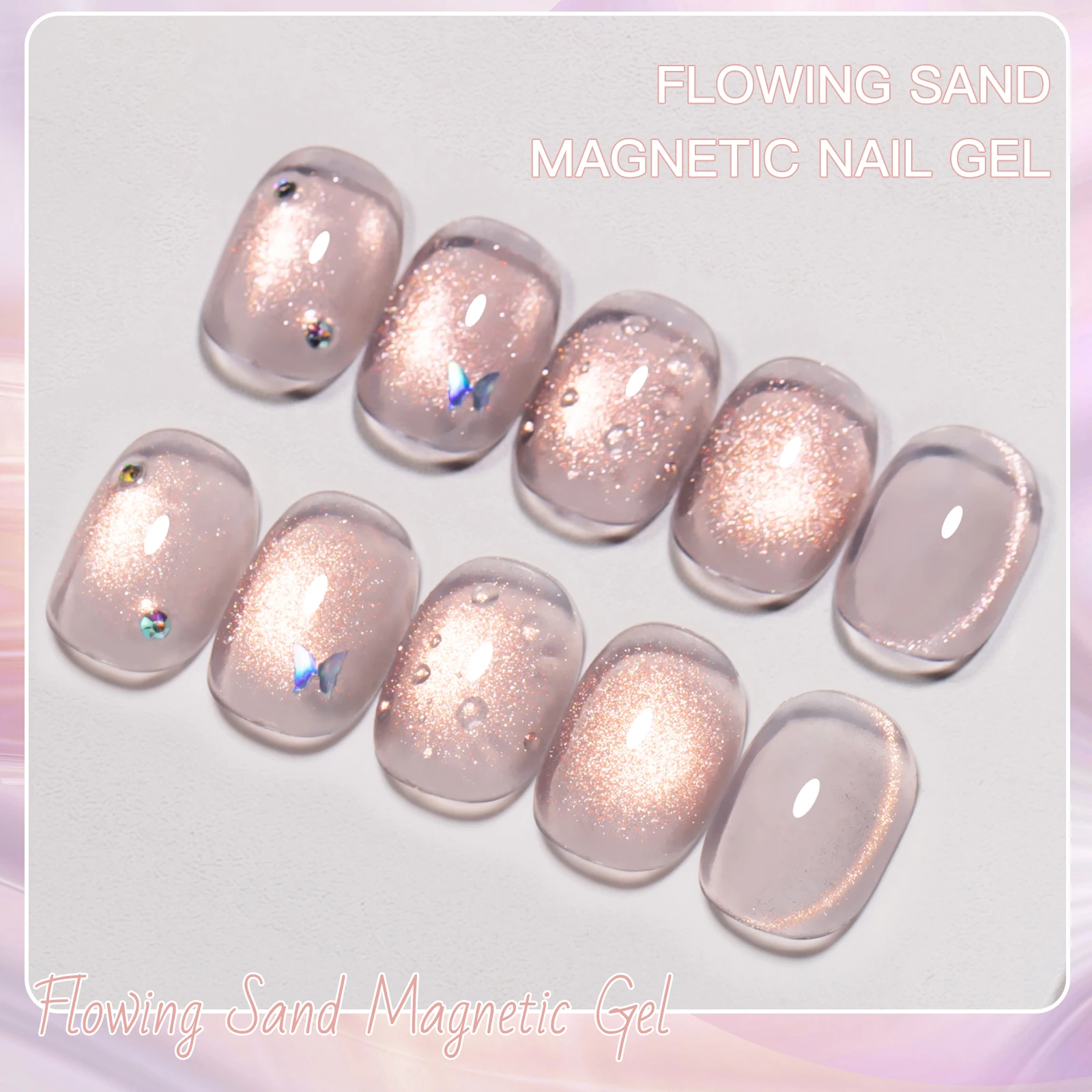 4pcs 10ml Cat Magnetic Gel Nail Polish Set Crystal Glass Beads Cat Eye Semi Permanent Soak Off UV LED Gel Varnish Long Lasting