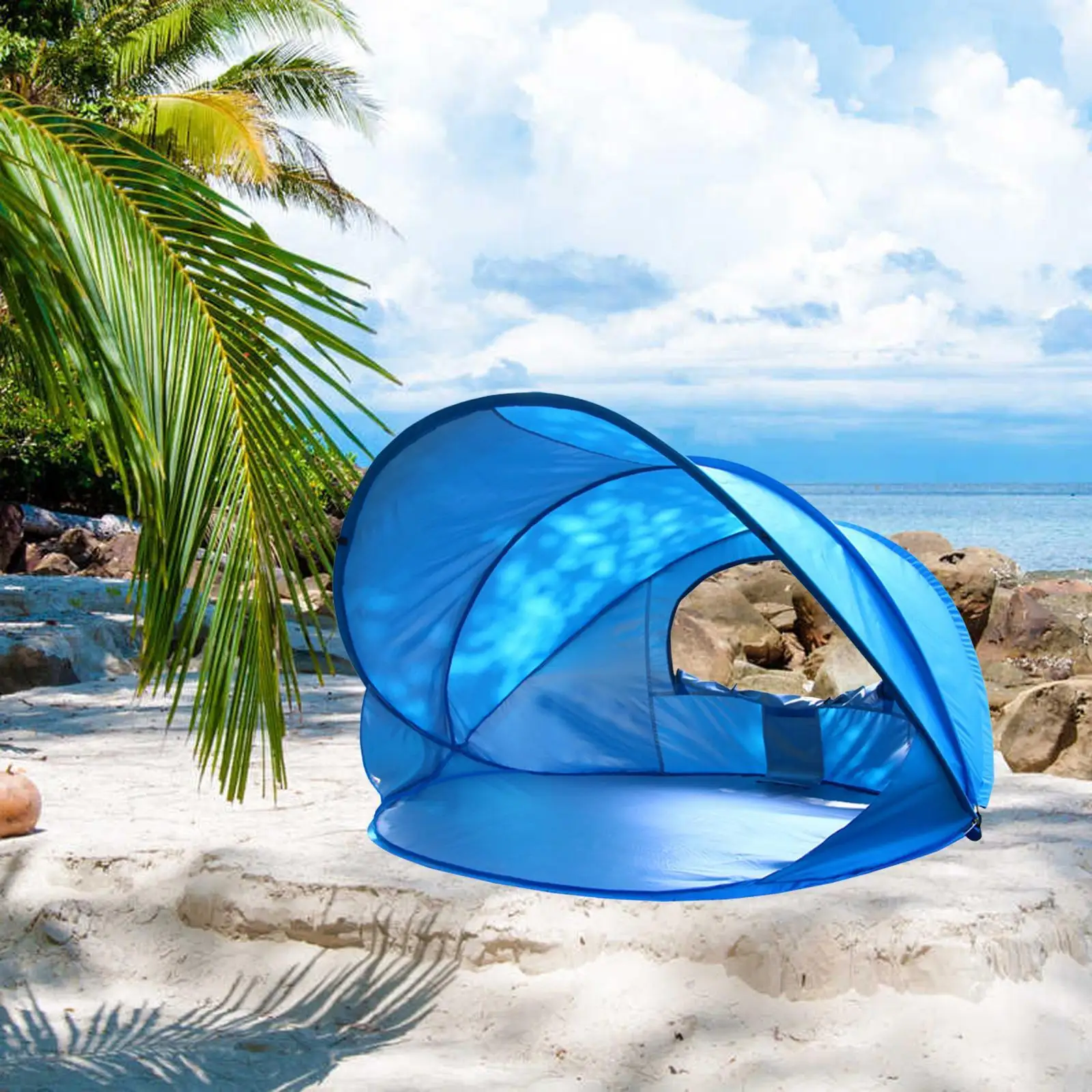 Beach Tent Pop up Beach Shade 2 Person Beach Umbrella Durable Structure Good Ventilation for Park Lake Portable Lightweight