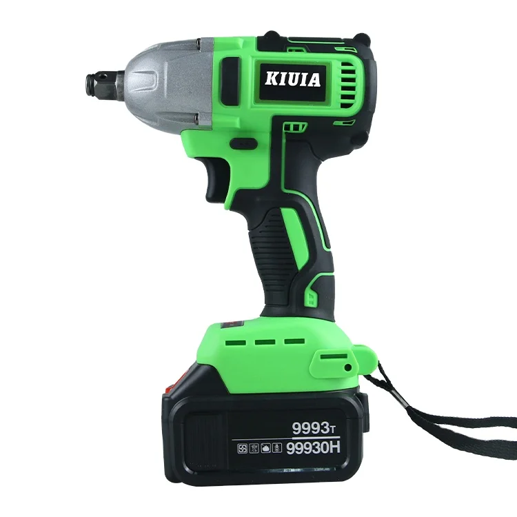 KIUIA Battery Electric Impact Wrench 21V Industry Cordless Brushless High Torque 340N M Max DIY OEM Customized Motor Switch