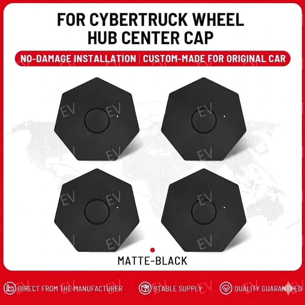

4PCS Wheel Center Hub Caps Cover for Tesla Cybertruck Carbon Fiber Full Coverage Wheel Decoration Hubcaps