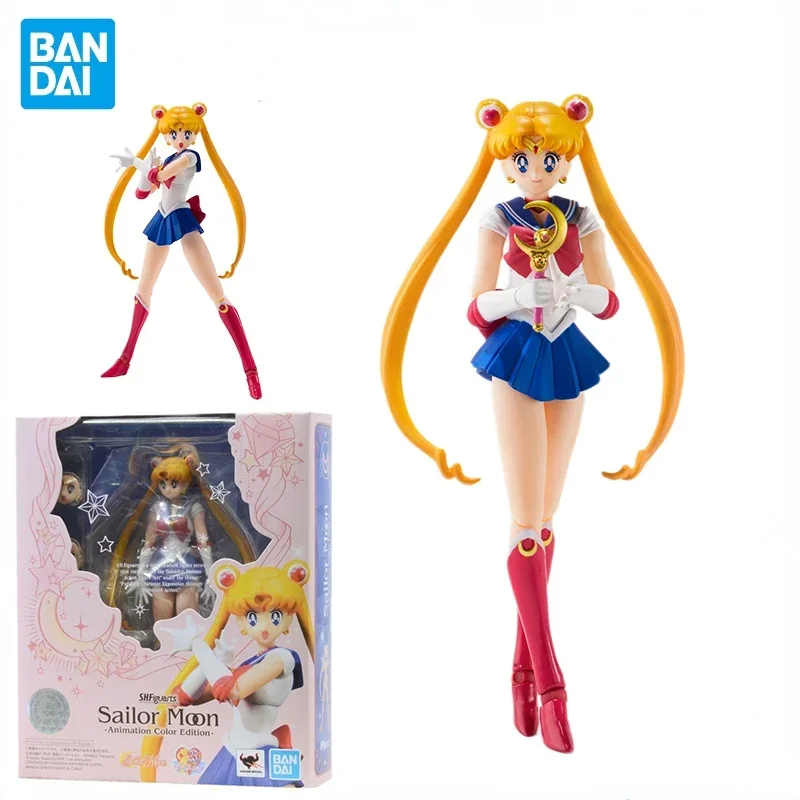 

In Stock Bandai Original S.H.Figuarts Sailor Moon Animation Color Edition Anime Action Figure PVC Model Toys Collectible Gifts