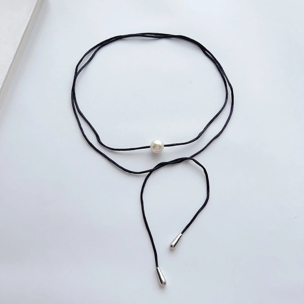 ins style collarbone chain choker neck strap Choker Everything tie string artificial pearl long necklace women\'s accessories