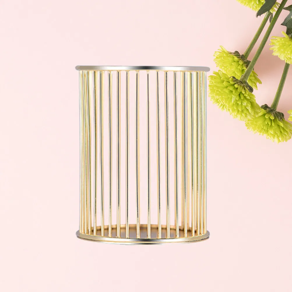 Metal Hollow Out Pen Holder Nordic Style Gold Pencil Container Desktop Organizer for Home Office School Desk Storage Solution