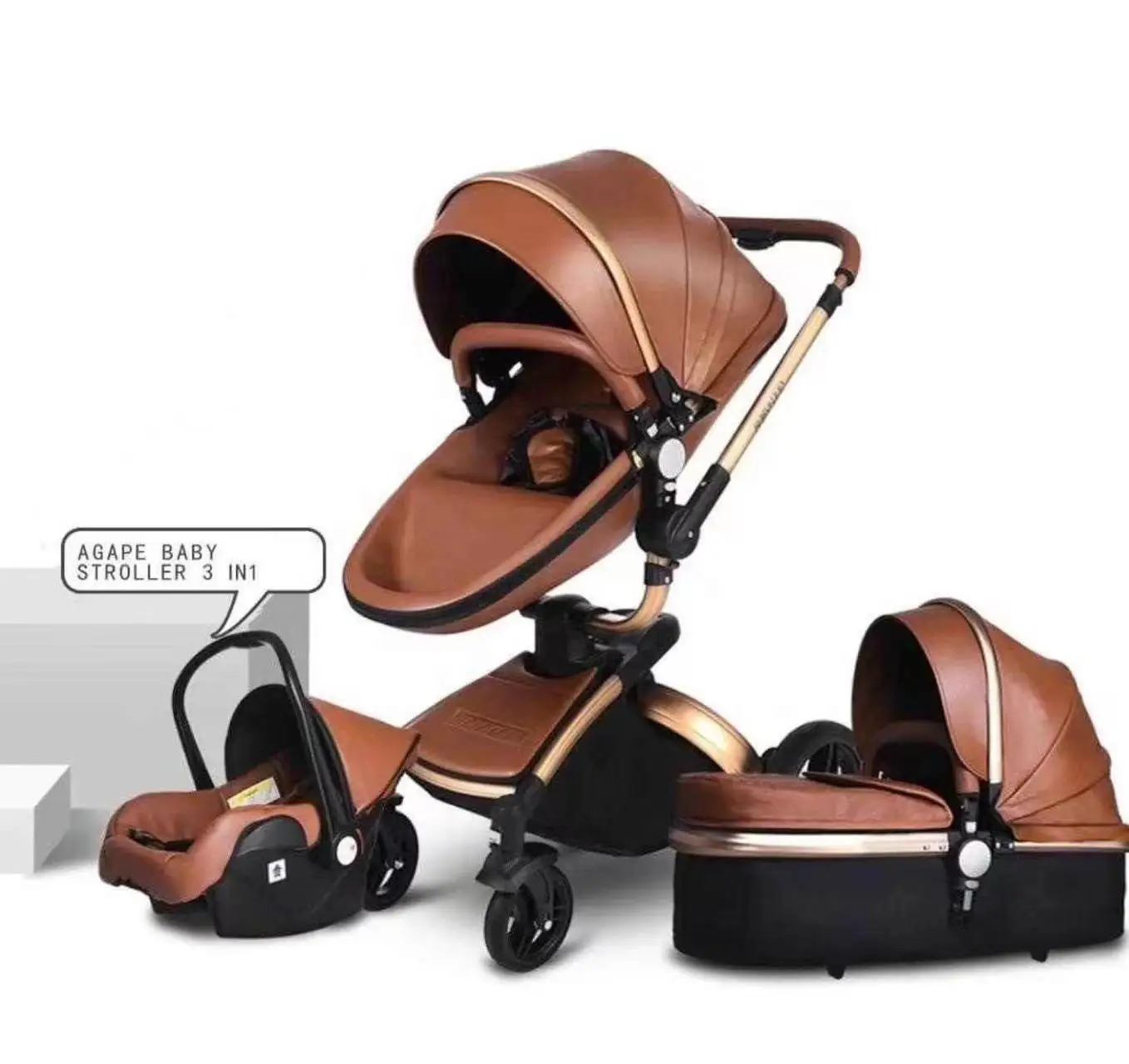 Agape Luxe Kinderwagen Van Hoge Kwaliteit, Geschikt Voor 0-36 Maand 0-25Kg, Snellere Gratis Levering Heeft Slechts 25-40 Dagen Nodig