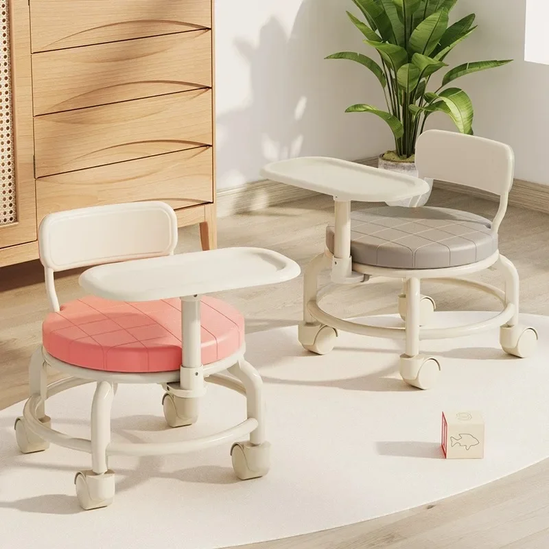 Children's Growth Chair with Roller Skating Called Calling Chair, Multifunctional Baby Dining Table Chair, Household Small Bench