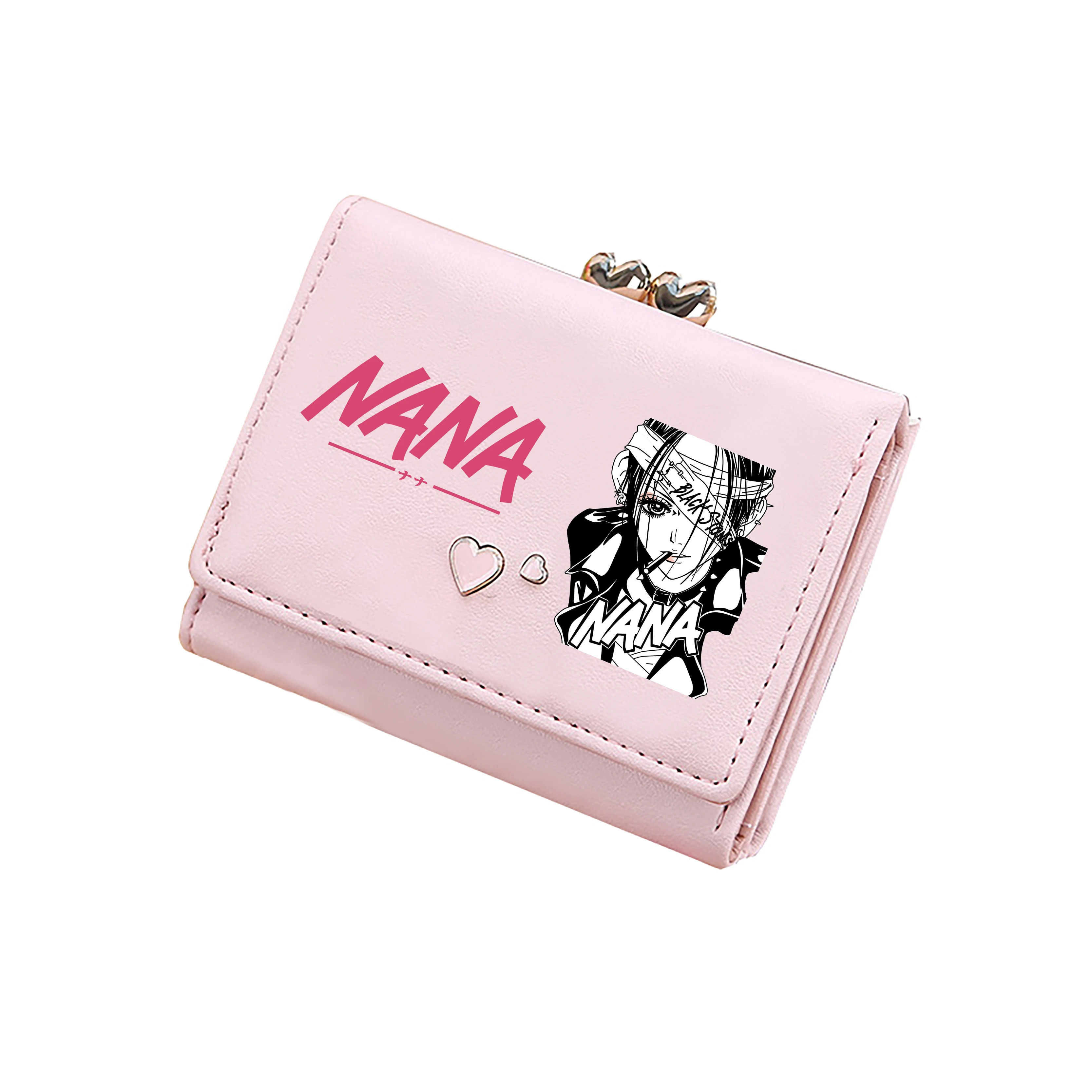 NANA Anime Short Coins Purses Girls Pink ID Card Holder Lovely Wallets Female Money Bags Women Clutch