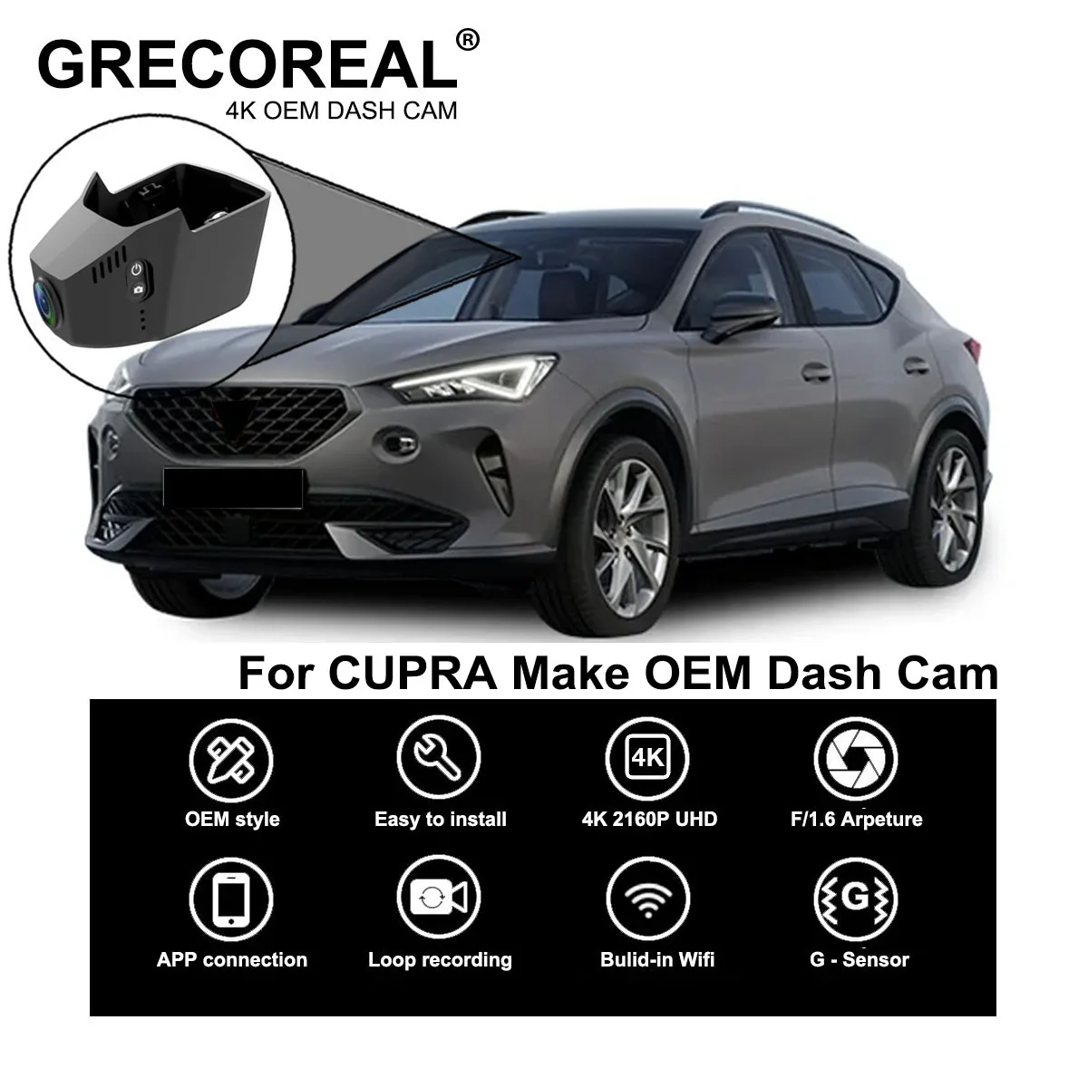 Per Cupra Formentor Leon Born Dash Cam Dashcam Car Dash Camera 4K Wifi anteriore e posteriore OEM Plug Play Auto Automatic Car DVR