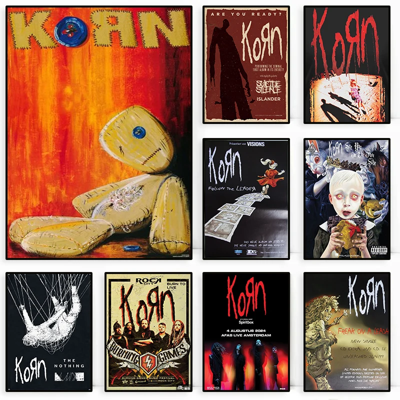 Korn Rock Band Music Album Cover Poster Canvas Painting Print Wall Art Picture for Living Room Bedroom Bar Coffee Home Decor