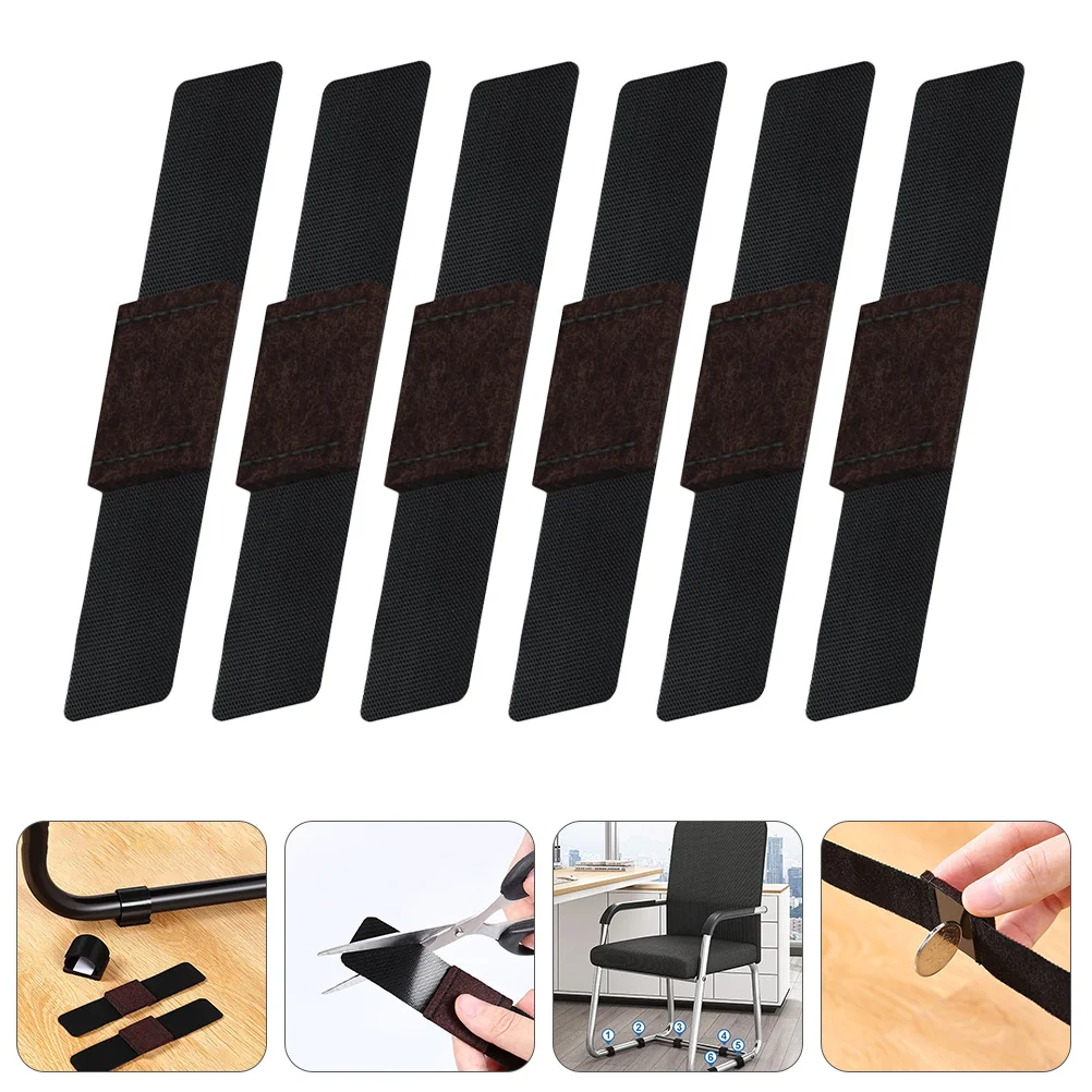 

12pcs niture Chair Fasteners Black Wrap-Around Pads Durable Wear-Resistant Floor Protectors For Sled Base Chair Bedroom