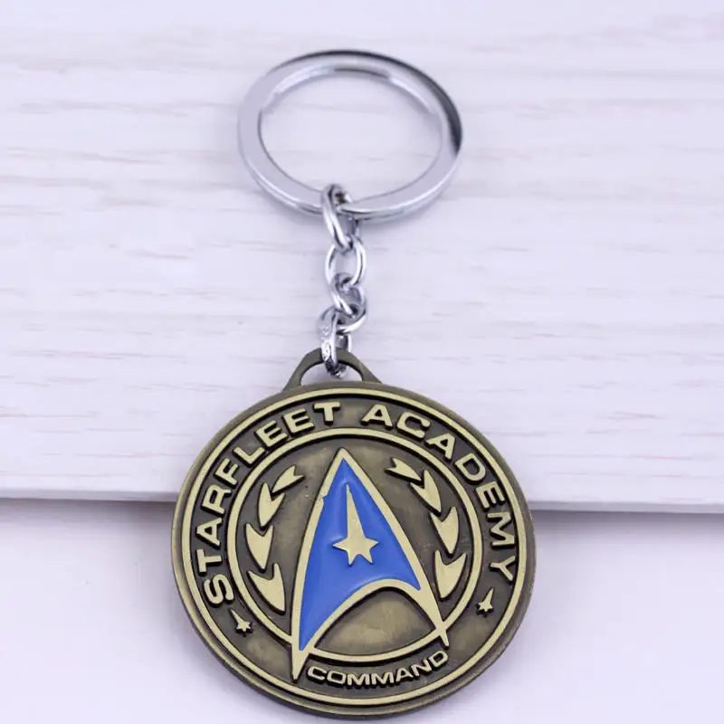 Star Trek Movie Keychain Spaceship Star Troopers Academy Metal Bottle Opener Pendant Keyring for Men Women Bag Car Jewelry