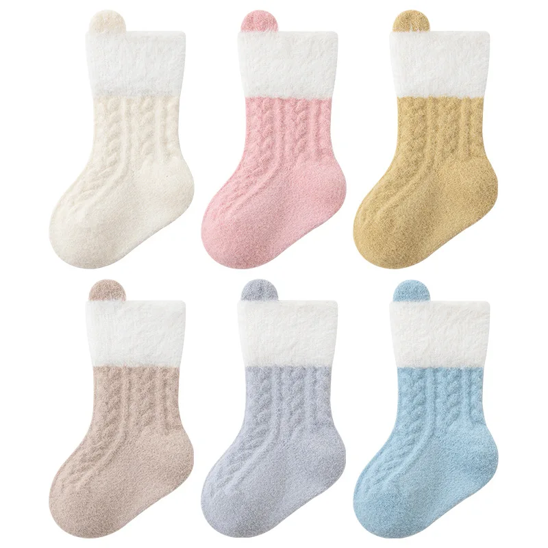 الصوف سميكة الوليد الأطفال الجوارب الدافئة منتصف أنبوب الاطفال الجوارب للبنين والبنات ملابس الطفل هدايا الخريف الشتاء الطفل الجوارب #5