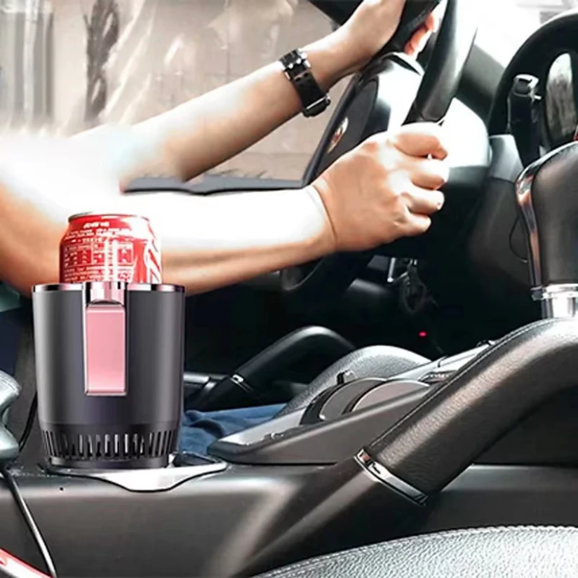 2-in-1 Smart Cooling Heating Car Cup Holder Intelligent Hot and Cold Cup Holder Mini Car Refrigerator Office Cooling and Heating image 2