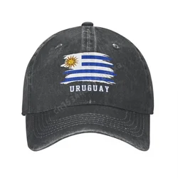 Uruguay Flag Uruguayans Unisex Adult Charcoal Washed Denim Baseball Cap Men Classic Vintage Cotton Dad Trucker Hat