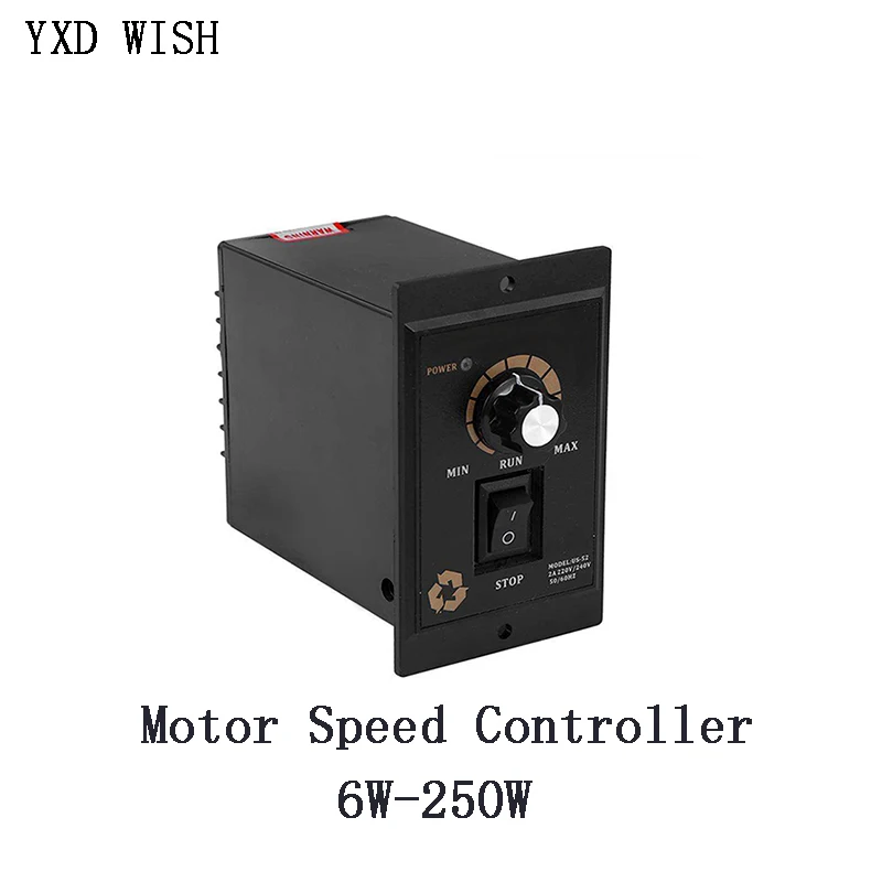 Controlador de velocidad del motor 6W 15W 25W 40W 60W 90W 120W 180W 200W 250W AC 220V Regulador preciso de velocidad del motor hacia adelante y hacia atrás