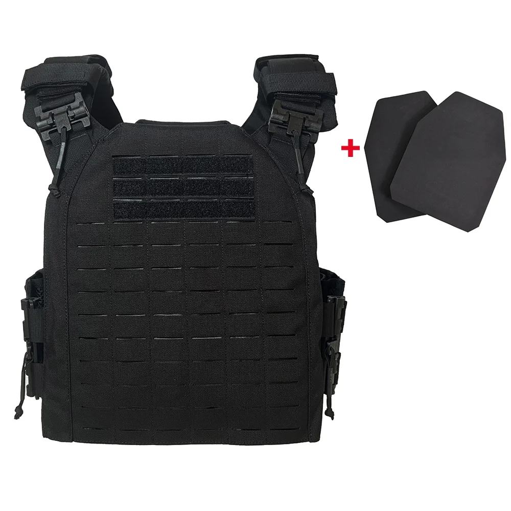 UNIONTAC 1000D Nylon Plate Carrier Outdoor Tactical Vest Hunting Protective Adjustable MOLLE Vest bring EVA Foam inserts*2