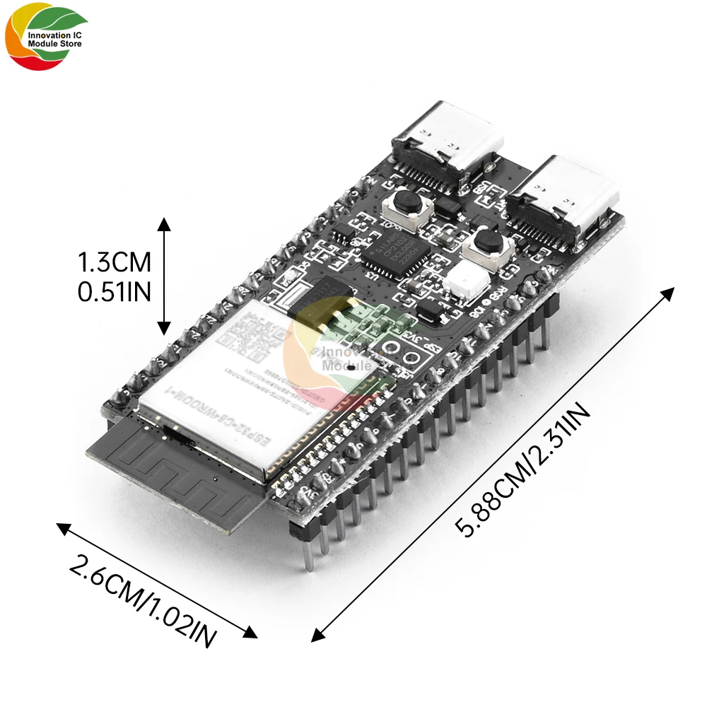 ESP32-C6-DevKitC-1 Placa de Desenvolvimento, WiFi, Bluetooth, Placa Núcleo CP2102, Módulo Onboard ESP32-C6-DevKitC-1 N8, TYPE-C Interface