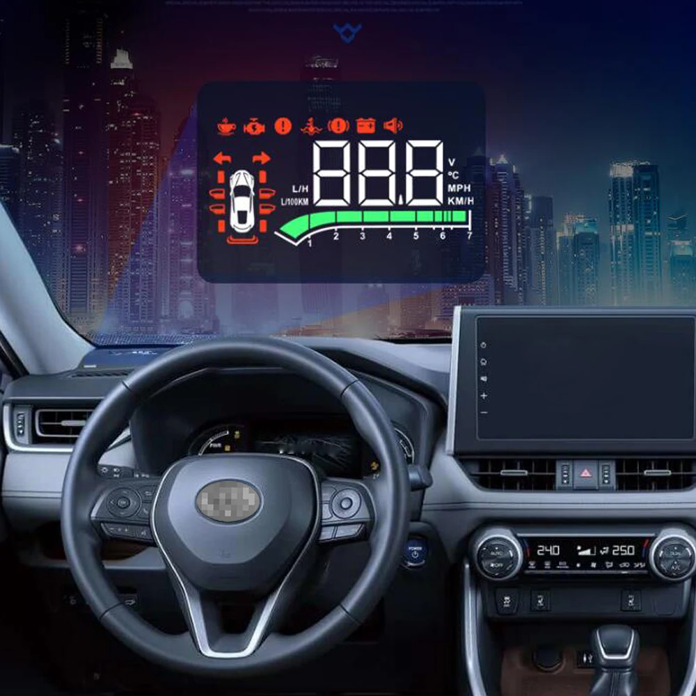 Car HUD Head Up Display For Nissan Qashqai / Rogue Sport (J11/J12) 2013-2025 Auto Accessories Headup LED Windshield Projector view 6