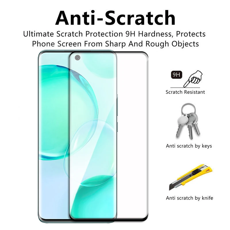 Protector de pantalla para Honor 50 5G, vidrio templado 3D, cubierta curvada completa, película de lente 9H