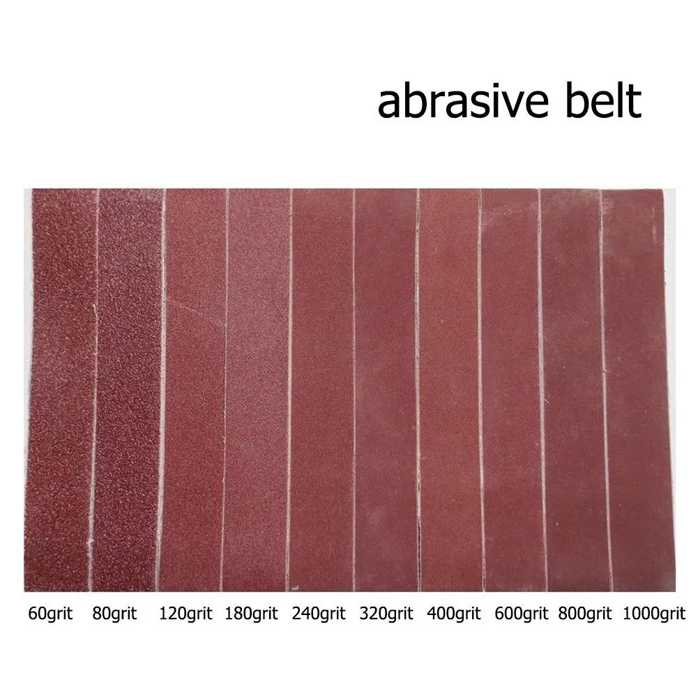 

10pcs Sanding Belt Set 25x330mm Multi Grit Abrasive Belts 40 to 1000 for Angle Grinder Wood Metal and Treatment