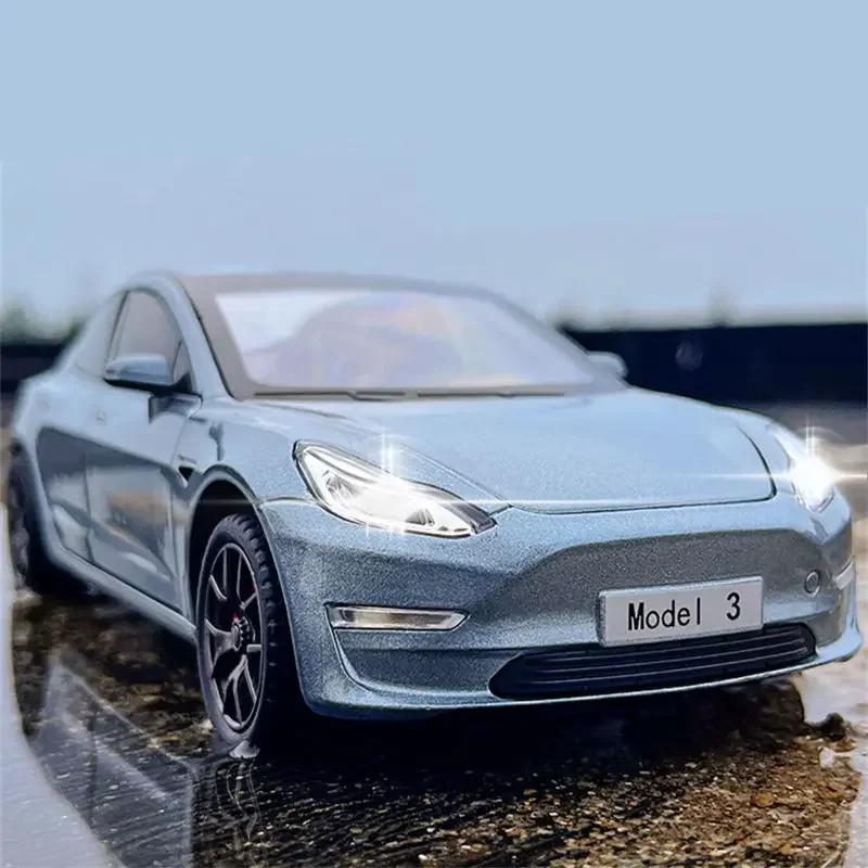 

Model 3 Alloy Car 1:24 Model Diecasts Metal Toy Vehicle Car Model High Simulation Sound and Light Collection Toy Gift